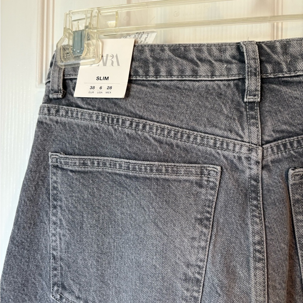 Zara Gray Flare & Wide Leg Jeans